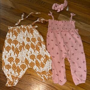 Baby Romper Set with Headband set of 2